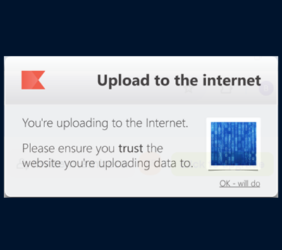Uploading to the internet